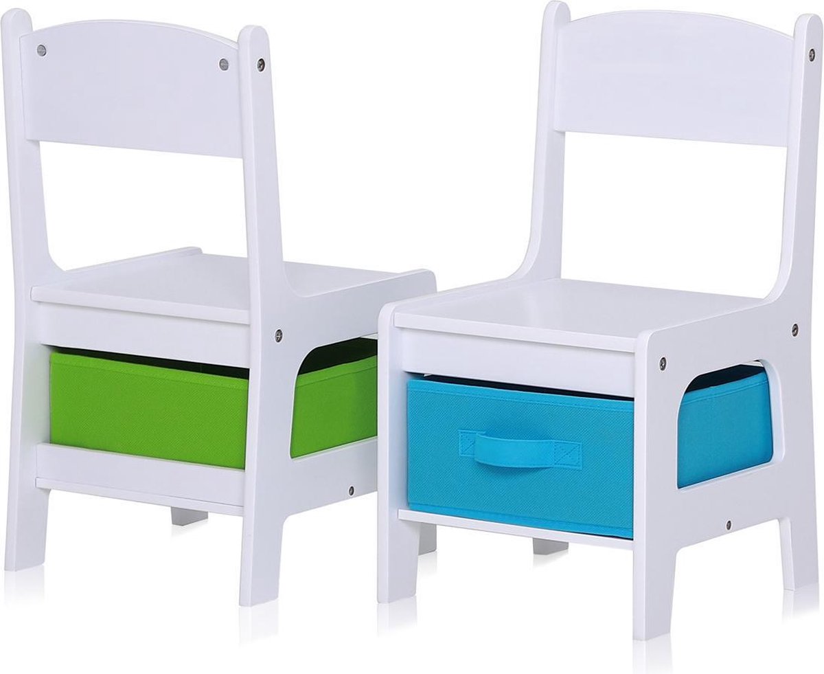 FirFurd Set van 4 kinderstoelen, stoel met armleuning, houten stoel, bureaustoel voor kinderen, wit