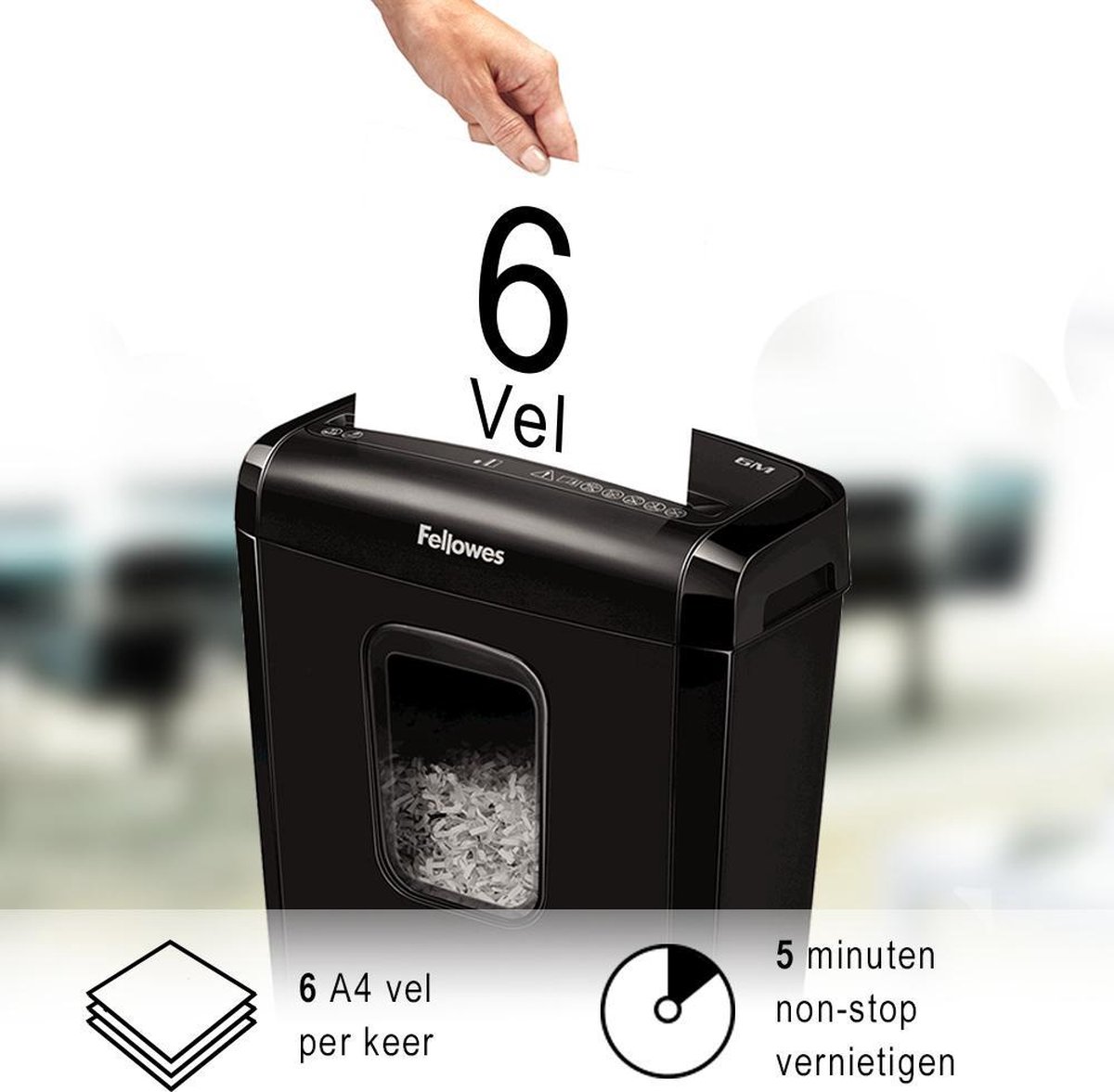 Fellowes 6M - Papierversnipperaar thumbnail 2