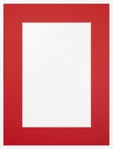 Passe Partout Rood - 20 x 30 cm - Uitsnede: 12 x 17 cm - Per 5 Stuks