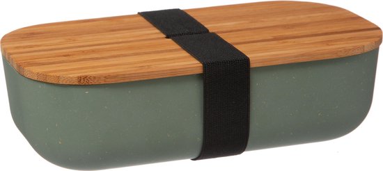 Aap Vertrouwelijk bevel 5 Five Lunchbox bamboe groen met elastiek - Brooddoos - Picknick doos - 20  cm -... | bol.com