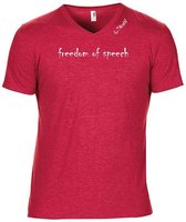 G-TOWN Freedom Of Speech Rood Heren T-shirt Semi fit Maat XXL