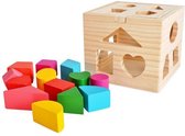 Houten vormenstoof - leren spelen voor kinderen - puzzel - 14 x 14 x 12 cm