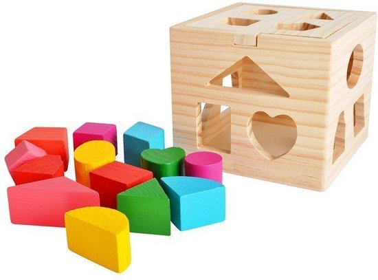Trieur de formes en bois - apprendre à jouer pour les enfants - puzzle - 14  x 14 x 12 cm | bol.com