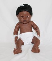 The Doll Factory Babypoppen Afrikaans Meisje met Haar 43 cm