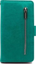 Samsung Galaxy Note 10 Lite Hoesje Turquoise - Luxe Kunstlederen Portemonnee Book Case met Rits