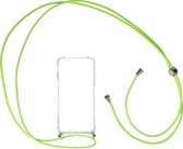 iPhone SE 2020 hoesje met koord - transparant hoesje met koord groen