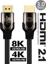 DINTO® HDMI Kabel 2.1 - 4K + 8K Ultra HD - 3 meter - HDMI naar HDMI