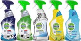 Dettol hygiene spray pakket - badkamer + keuken + multi-reiniger + citroen + katoenfris = 5 flessen van elk 500ml