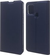 Samsung Galaxy A21S Stijlvol Portemonnee Hoesje Donkerblauw