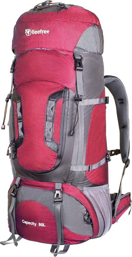 Beefree 80 Liter nylon Backpack - Rood | bol.com