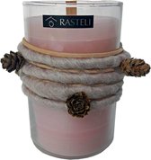 Rasteli - kaars in glas - rose cloud - hoogte 12cm