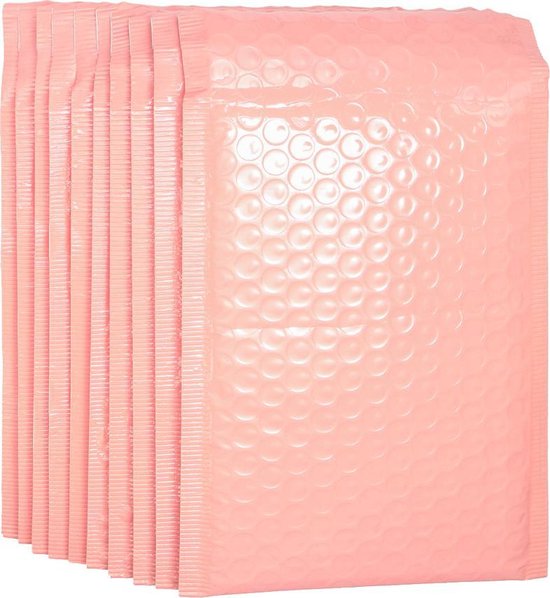 Pef inval Gemarkeerd 50 stuks luxe luchtkussen enveloppen 25x15 cm roze | bol.com