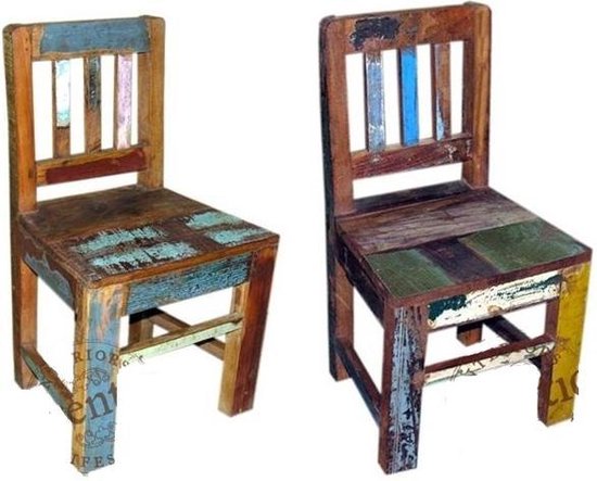 pindas De gasten zo Otentic Kinderstoel sloophout. Houten vintage stoeltje voor kinderen -  kinderzetel -... | bol.com