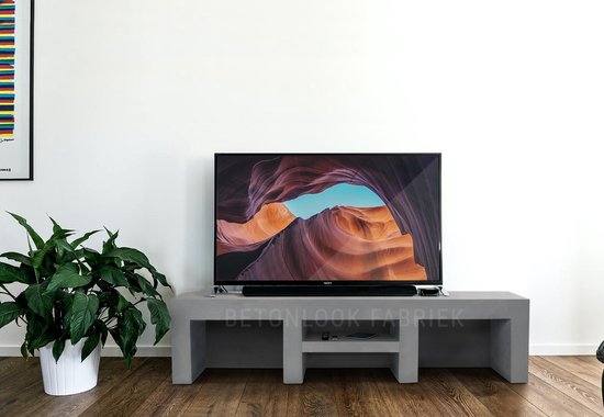 Meuble TV aspect béton compartiments ouverts avec étagère| Gris platine |  100x40x40 cm... | bol.com