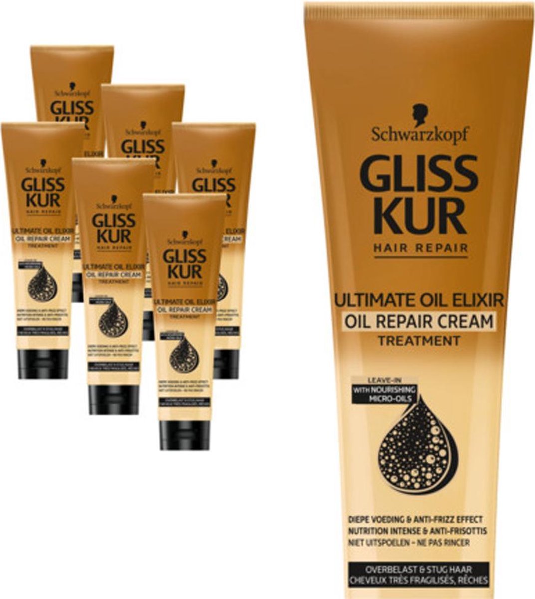Gliss Kur Ultimate Oil Elixer Haarmasker - 6 x 150 ml - Voordeelverpakking