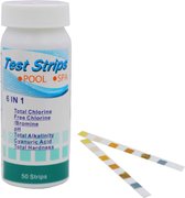 Zwembad Test Strips - 50 Strips - Zwembad Chloor test strips - Zwembad Hygiëne - 6 in 1