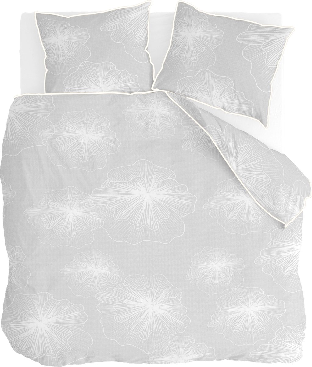 Walra Dekbedovertrek Floral Shades - 200x240 - 100% Katoen - Licht Grijs