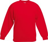 Fruit Of The Loom Childrens Unisex Set In Sleeve Sweatshirt (Rood)