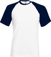 Shortsleeve Baseball T-shirt (Wit / Navy) L