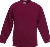 Fruit Of The Loom Childrens Unisex Set In Sleeve Sweatshirt (Bordeaux)