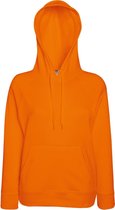 Fruit Of The Loom Dames Fitted lichtgewicht Sweatshirt Met Capuchon / Hoodie (240 GSM) (Oranje)
