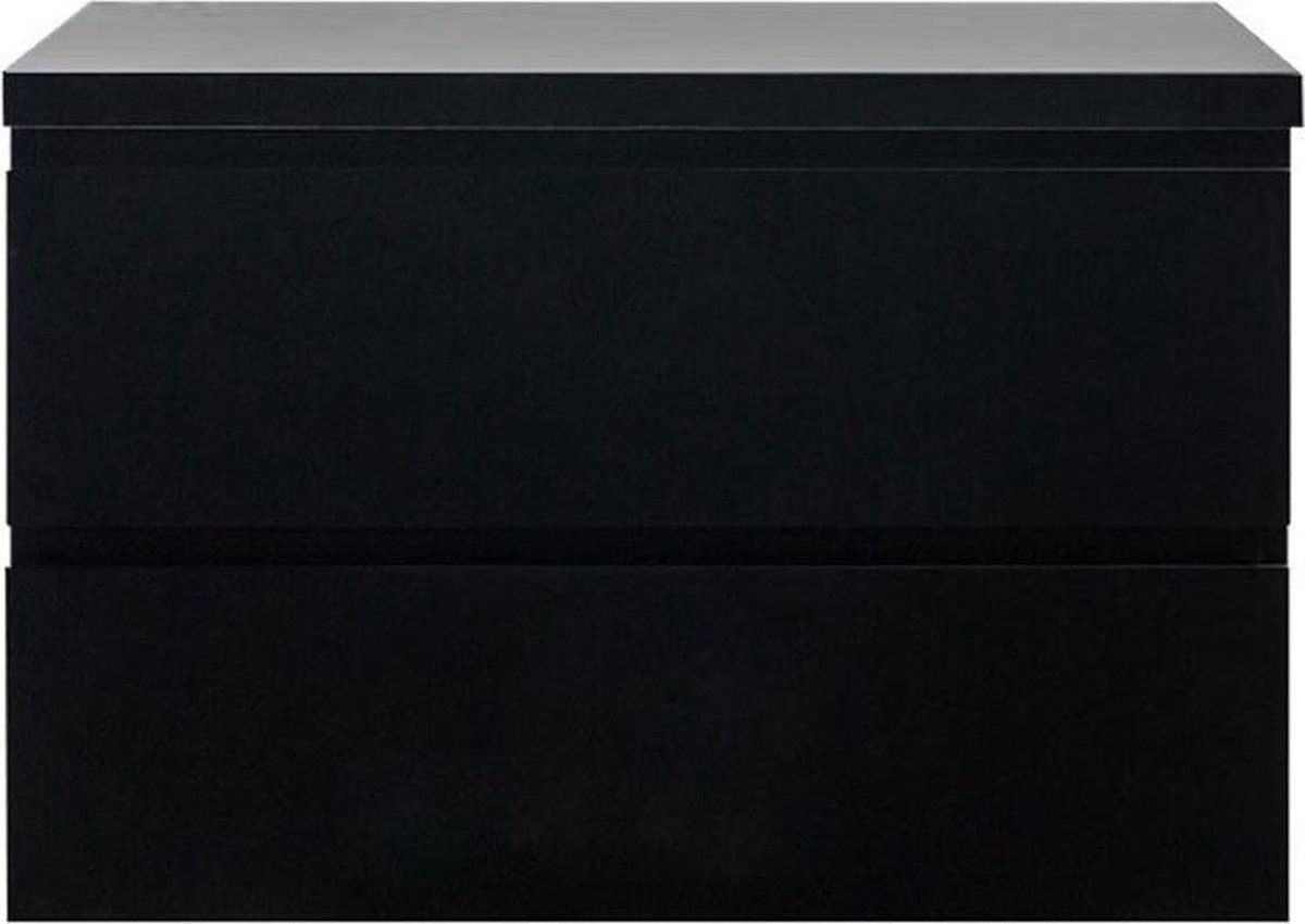 Diamond Line Callisto - Badkamermeubel / Badkamerkast - 80cm - Mat Zwart - Topblad - Softclose