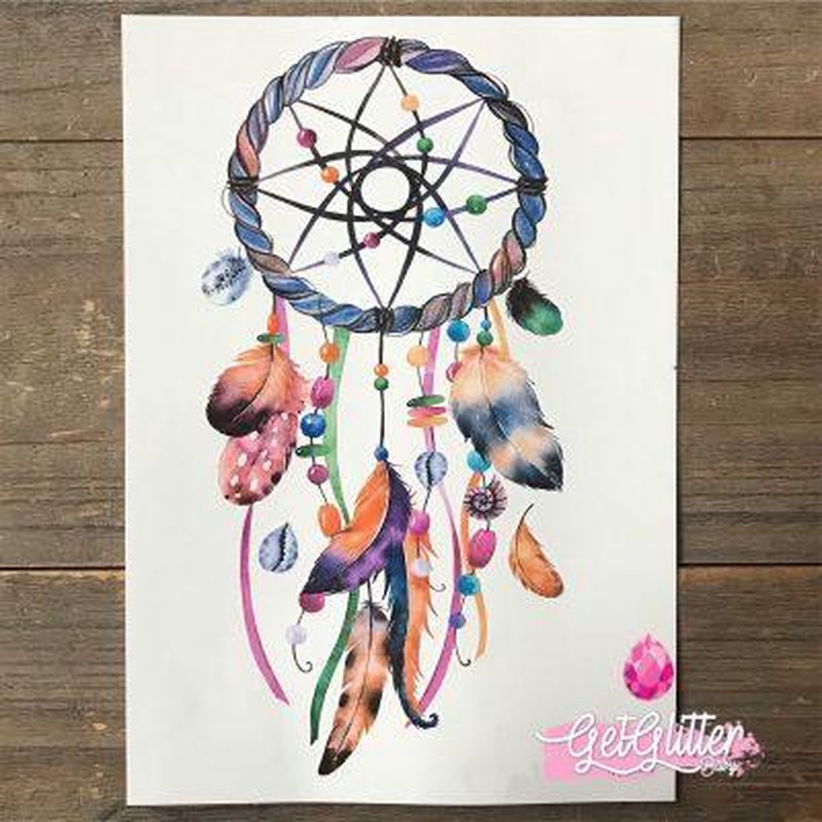 GetGlitterBaby® - Henna Plak Tattoos / Tijdelijke Tattoo / Nep Tatoeage / Fake Temporary Tattoo - Dromenvanger