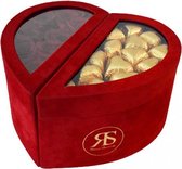 Chocolade box Scarlet rood goud - Ruim assortiment aan Luxe & Handgemaakte cadeaus - Verras op een speciale manier - 2 jaar houdbare rozen!