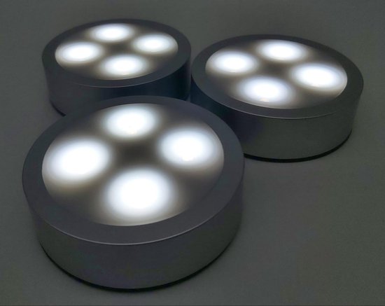 Antibiotica Kruipen beu LED push light inclusief batterijen met afstandsbediening - Dimmen mogelijk  - Grijs -... | bol.com