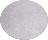 8x Ronde placemats/onderleggers zilver met glitters 33 cm - Tafeldecoratie