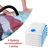 6-Stuks Opberg Vacuumzakken + Pomp