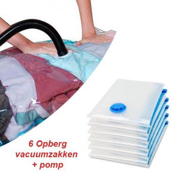 6-Stuks Opberg Vacuumzakken + Pomp | bol.com