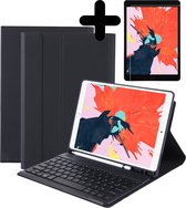 iPad 10.2 2019 Hoes Bluetooth Toetsenbord Met Uitsparing Apple Pencil En Screenprotector - Zwart
