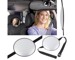 LOUZIR Achterbank Autospiegel - Baby & Kinderen Auto Spiegel – Babyspiegel - Zwart