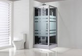 Saqu Total Shower Douchecabine - met Links Draaiende Deur 80x80x225 cm - Veiligheidsglas - Semi-gesatineerd Glas/Aluminium Mat - Douchewand