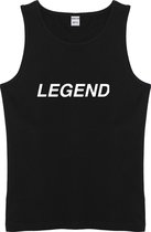 Zwarte Tanktop sportshirt Size XL met Witte tekst “ Legend “