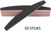 50x Professionele EVA nagelvijlen | 100/180 grit | Nagelvijl Set 50 stuks, Zwart Halfrond