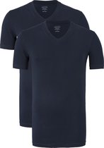 Claesen's Basics T-shirts (2-pack) - heren T-shirts V-hals - blauw - Maat: M