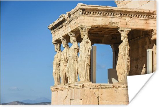 bol.com | Tempel van Athena Nike onder een strak-blauwe lucht poster 60x40  cm - Foto print op...