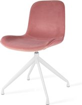 Nolon Nola wit draaibare eetkamerstoel - velvet zitting dusty pink