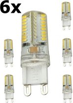 G9 7W Warm Wit 64LED`s SMD3014 LED Lamp AL300-7WW - 6 Stuks