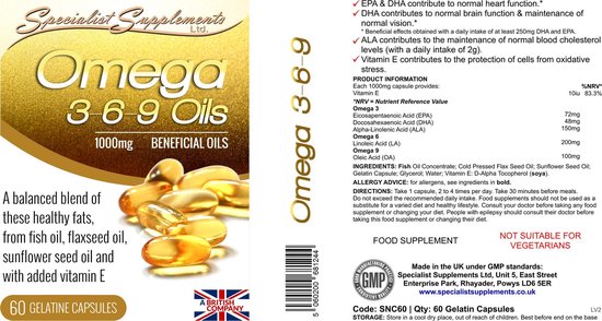 Bol Com Omega 3 6 9 V1 Snc60 Gel Caps 60 Gelatinecapsules 1000 Mg Een Uitgebalanceerde