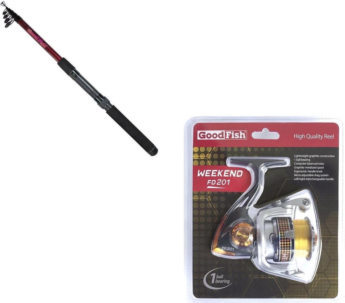 Eurocatch Spinhengelset met Schepnet - Complete Werphengel Set met