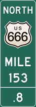 Signs-USA Verkeersbord - Mile Marker Amerika - Route 666 - Wandbord - 55 x 20 cm