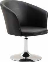 Fauteuil - Draaistoel - Design - Rond - Kunstleer - Zwart - 68x63x80 cm