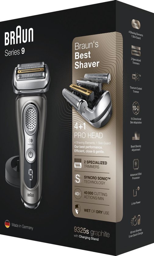 Braun Series 9 81666380 rasoir pour homme Rasoir à grille Tondeuse Graphite