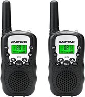 Set van 2 zwarte walkie talkies (incl. 8 batterijen)