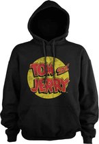 Tom And Jerry Hoodie/trui -S- Washed Logo Zwart