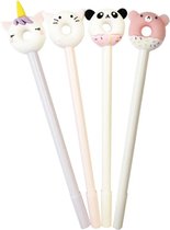 Kawaii Donut pennen 4 stuks - Unicorn / Panda / Kat / Bear