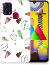 Telefoon Hoesje Geschikt voor Samsung Galaxy M31 Silicone Back Case IJsjes